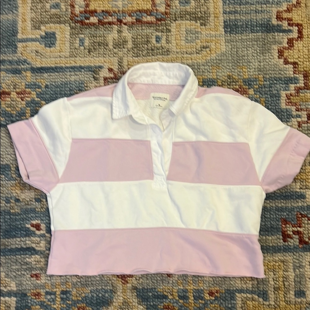 Abercrombie & Fitch lilac and White Striped Crop Top